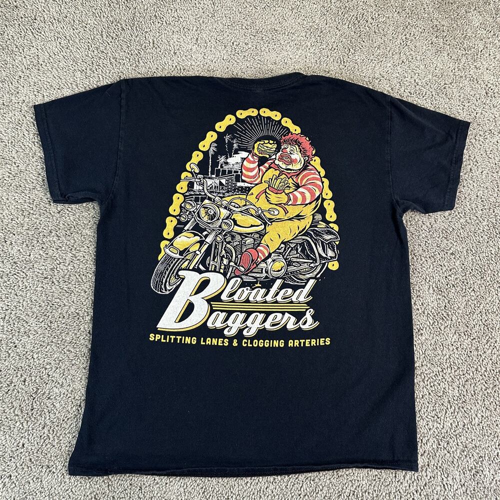 Lethal Threat Down N Out Shirt Mens Large Bloated Baggers Biker Graphic 2022
